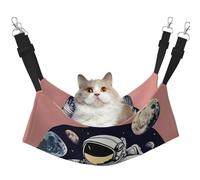 KOUUIP Astronaut on The Moon 1 Print Cat Hammock for Cage Hanging,Pet Hammock Bed Adjustable,Soft Sleeping Hammock for Cats,Ferret