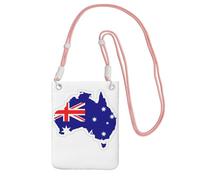 KOUUIP Australian Flag Map Print Mini Cell Phone Crossbody Purses Travel Wallet Purses,Small Crossbody Bags Adjustable Strap, Pink, One Size