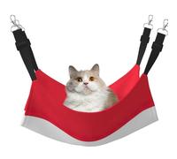 KOUUIP Austrian Flag Print Cat Hammock for Cage Hanging,Pet Hammock Bed Adjustable,Soft Sleeping Hammock for Cats,Ferret
