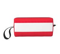 KOUUIP Austrian flag print Large Capacity Travel Makeup Case Organizer Makeup Bag Portable Cosmetic Bag For Women, White, One Size