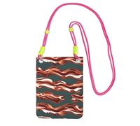 KOUUIP Bacon Pattern Print Mini Cell Phone Crossbody Purses Travel Wallet Purses,Small Crossbody Bags Adjustable Strap, Fuchusia, One Size