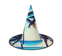KOUUIP Beach Palm Trees 1 Print Women Witch Hat - Cosplay Party Costume Accessory For - Halloween Party Decor Costume