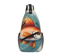 KOUUIP Beautiful Fish Crossbody Bag For Men And Women, Anti Theft Crossbody Chest Bag Casual Travel Bag For Hiking