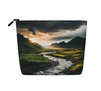 KOUUIP Beautiful Landscape print Cute Travel Toiletry Bag Makeup Bag Organizer Pouch,Travel Size Toiletries Bag for Women, Black, One Size