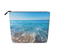 KOUUIP Beautiful Sea print Cute Travel Toiletry Bag Makeup Bag Organizer Pouch,Travel Size Toiletries Bag for Women, Black, One Size