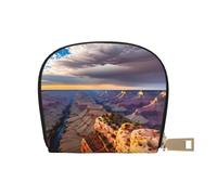 KOUUIP Beauty Grand Canyon 1 print Womens Credit Card Holder Wallet Zip Leather Card Case Card Holder Unisex For Men And Women, White, One Size