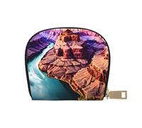 KOUUIP Beauty Grand Canyon print Womens Credit Card Holder Wallet Zip Leather Card Case Card Holder Unisex For Men And Women, White, One Size