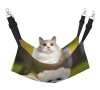 KOUUIP Bichon Frise Dog on The Grass Print Cat Hammock for Cage Hanging,Pet Hammock Bed Adjustable,Soft Sleeping Hammock for Cats,Ferret