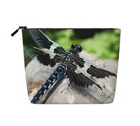 KOUUIP Black and Blue Dragonflies Print Travel Toiletry Bag Travel Organizer Bag Toiletry Bag for Women, Black, One Size, Black, Taglia Unica