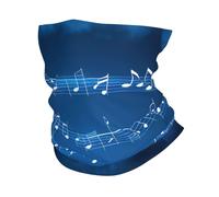 KOUUIP Blue Musical Notes print Headband Neck Gaiter Head Wrap Headwear Face Mask Magic Scarf Bandana for Men and Women