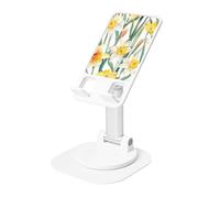 KOUUIP Bright Yellow Daffodil Bunch 360 Swivel Phone Stand Adjustable Angle Portable Foldable Desktop Dock with Non-Slip Base
