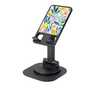 KOUUIP Brisk Watercolor Blooms 360 Swivel Phone Stand Adjustable Angle Portable Foldable Desktop Dock with Non-Slip Base