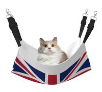 KOUUIP British Flag Print Cat Hammock for Cage Hanging,Pet Hammock Bed Adjustable,Soft Sleeping Hammock for Cats,Ferret