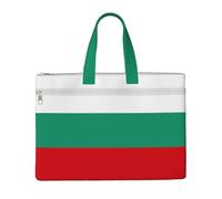 KOUUIP Bulgarian Flag Canvas Document Bag with Print 10.6 * 15 Inch, 2 Zipper Pockets, Clutter-Free for Office Files