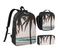 KOUUIP cartoon pigeon 1 print Backpacks With Lunch Pack Pencil Case 3pcs, Lightweight Bookbag Unisex for Traveling