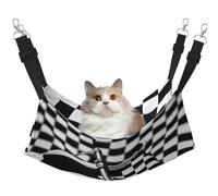 KOUUIP Checkered Flags Race Flags Print Cat Hammock for Cage Hanging,Pet Hammock Bed Adjustable,Soft Sleeping Hammock for Cats,Ferret