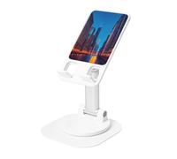 KOUUIP Chicago Night 360 Swivel Phone Stand Adjustable Angle Portable Foldable Desktop Dock with Non-Slip Base