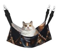 KOUUIP Christmas Village House 4 Print Cat Hammock for Cage Hanging,Pet Hammock Bed Adjustable,Soft Sleeping Hammock for Cats,Ferret