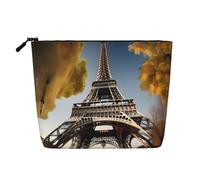 KOUUIP Cityscape Paris Eiffel Tower France print Cute Travel Toiletry Bag Makeup Bag Organizer Pouch,Travel Size Toiletries Bag for Women, Black, One Size