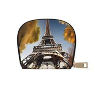 KOUUIP Cityscape Paris Eiffel Tower France print Womens Credit Card Holder Wallet Zip Leather Card Case Card Holder Unisex For Men And Women, White, One Size