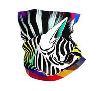 KOUUIP Colorful Rainbow Zebra print Headband Neck Gaiter Head Wrap Headwear Face Mask Magic Scarf Bandana for Men and Women