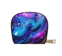 KOUUIP colorful thing print Womens Credit Card Holder Wallet Zip Leather Card Case Card Holder Unisex For Men And Women, White, One Size