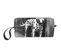 KOUUIP Dalmatian 1 print Large Capacity Travel Makeup Case Organizer Makeup Bag Portable Cosmetic Bag For Women, White, One Size