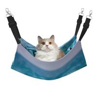 KOUUIP Dolphins in The sea Print Cat Hammock for Cage Hanging,Pet Hammock Bed Adjustable,Soft Sleeping Hammock for Cats,Ferret