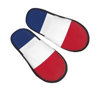 KOUUIP Dutch flag Compact Travel Slippers, Plush Foldable Indoor Slippers for Hotel Spa and Guest Winter Use
