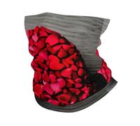 KOUUIP Falling Red Hearts print Headband Neck Gaiter Head Wrap Headwear Face Mask Magic Scarf Bandana for Men and Women