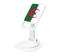 KOUUIP Flag of Algeria 360 Swivel Phone Stand Adjustable Angle Portable Foldable Desktop Dock with Non-Slip Base