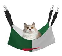 KOUUIP Flag of Algeria Print Cat Hammock for Cage Hanging,Pet Hammock Bed Adjustable,Soft Sleeping Hammock for Cats,Ferret
