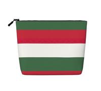 KOUUIP Flag of Hungary print Cute Travel Toiletry Bag Makeup Bag Organizer Pouch,Travel Size Toiletries Bag for Women, Black, One Size