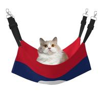 KOUUIP Flag of Laos Print Cat Hammock for Cage Hanging,Pet Hammock Bed Adjustable,Soft Sleeping Hammock for Cats,Ferret
