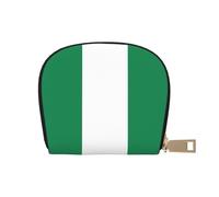 KOUUIP Flag of Nigeria print Womens Credit Card Holder Wallet Zip Leather Card Case Card Holder Unisex For Men And Women, White, One Size