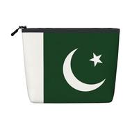 KOUUIP Flag of Pakistan print Cute Travel Toiletry Bag Makeup Bag Organizer Pouch,Travel Size Toiletries Bag for Women, Black, One Size