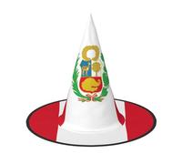 KOUUIP Flag Of Peru Print Women Witch Hat - Cosplay Party Costume Accessory For - Halloween Party Decor Costume