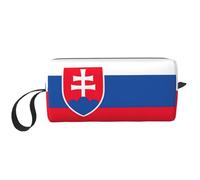 KOUUIP Flag of Slovakia print Large Capacity Travel Makeup Case Organizer Makeup Bag Portable Cosmetic Bag For Women, White, One Size