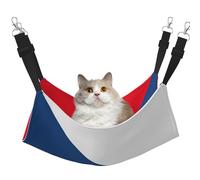 KOUUIP Flag of The Czech Republic Print Cat Hammock for Cage Hanging,Pet Hammock Bed Adjustable,Soft Sleeping Hammock for Cats,Ferret