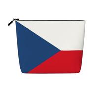 KOUUIP Flag of the Czech Republic print Cute Travel Toiletry Bag Makeup Bag Organizer Pouch,Travel Size Toiletries Bag for Women, Black, One Size