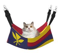 KOUUIP Flag of The Kingdom of Hawaii Print Cat Hammock for Cage Hanging,Pet Hammock Bed Adjustable,Soft Sleeping Hammock for Cats,Ferret