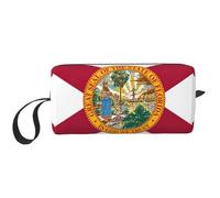 KOUUIP Florida flag print Large Capacity Travel Makeup Case Organizer Makeup Bag Portable Cosmetic Bag For Women, White, One Size