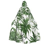 KOUUIP Flowering Herbs and Herbaceous Plants print Medieval Hooded Cloak with hood Cape Adult Halloween Cosplay Robe Wizard Costume For Women Men