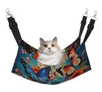 KOUUIP Flowers and Butterfly Print Cat Hammock for Cage Hanging,Pet Hammock Bed Adjustable,Soft Sleeping Hammock for Cats,Ferret