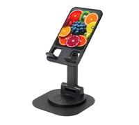 KOUUIP Fruit Rainbow 360 Swivel Phone Stand Adjustable Angle Portable Foldable Desktop Dock with Non-Slip Base