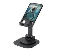 KOUUIP Funny Animal Dolphin 360 Swivel Phone Stand Adjustable Angle Portable Foldable Desktop Dock with Non-Slip Base