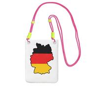 KOUUIP German Flag Map Print Mini Cell Phone Crossbody Purses Travel Wallet Purses,Small Crossbody Bags Adjustable Strap, Fuchusia, One Size