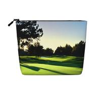 KOUUIP Golf Course Print Makeup Storage Bag Travel Size Toiletries Storage Bag for Women, Black, One Size, Black, One Size, Black, Taglia Unica