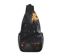 KOUUIP Halloween Goth Crossbody Bag For Men And Women, Anti Theft Crossbody Chest Bag Casual Travel Bag For Hiking