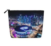 KOUUIP Hong Kong print Cute Travel Toiletry Bag Makeup Bag Organizer Pouch,Travel Size Toiletries Bag for Women, Black, One Size